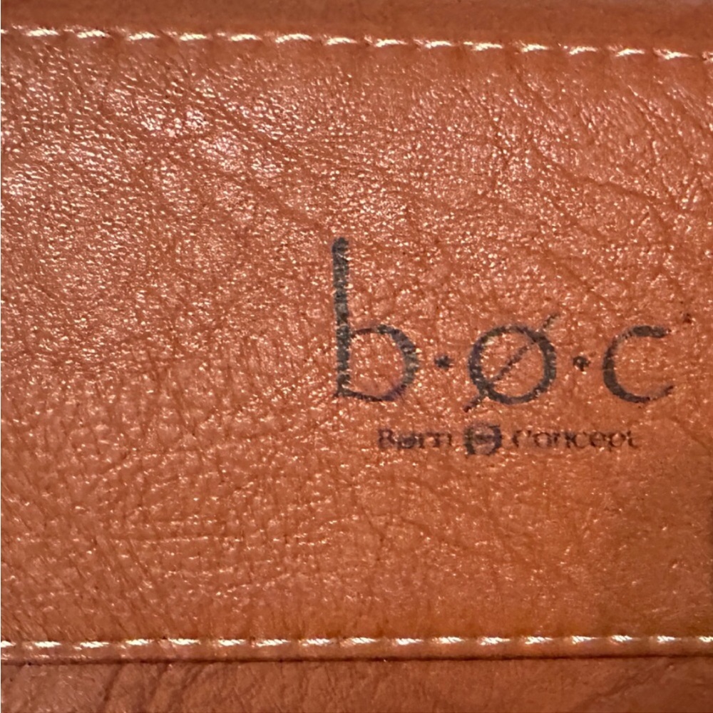 NWT b.o.c. Born Brown and Cream Woven Bucket Shoulder Bag with Leather Trim - Picture 4 of 4